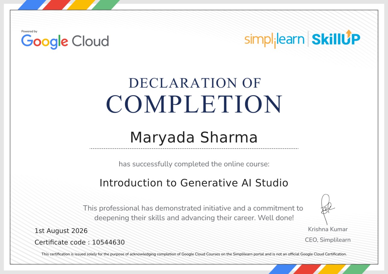 Maryada Sharma — Developer Portfolio